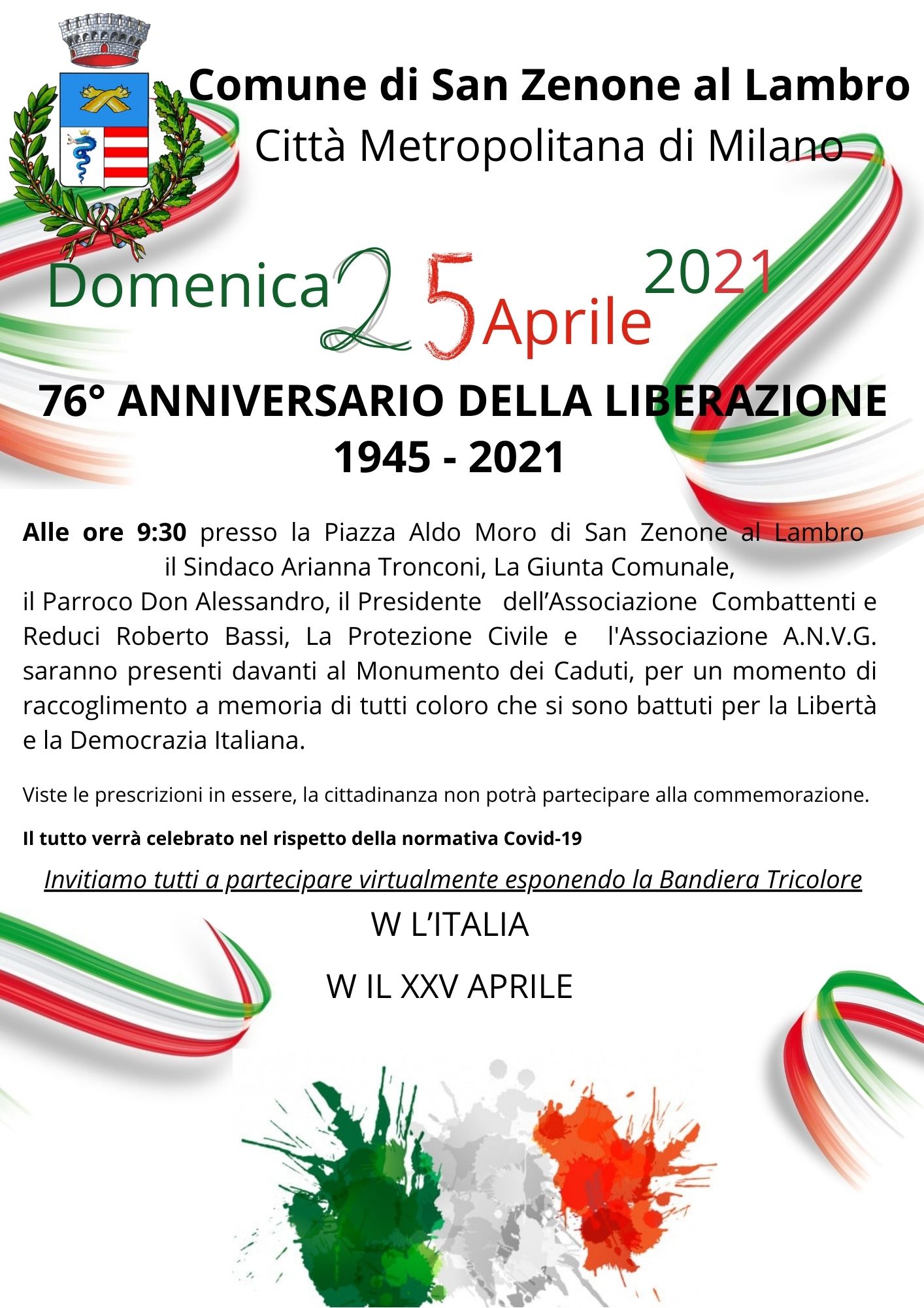 Commemorazione 25 aprile 2021